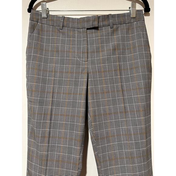 Robert Rodriguez Plaid Crop Flare-Hem Tailored Trousers Size 4 Mid Rise Dressy - Picture 5 of 15